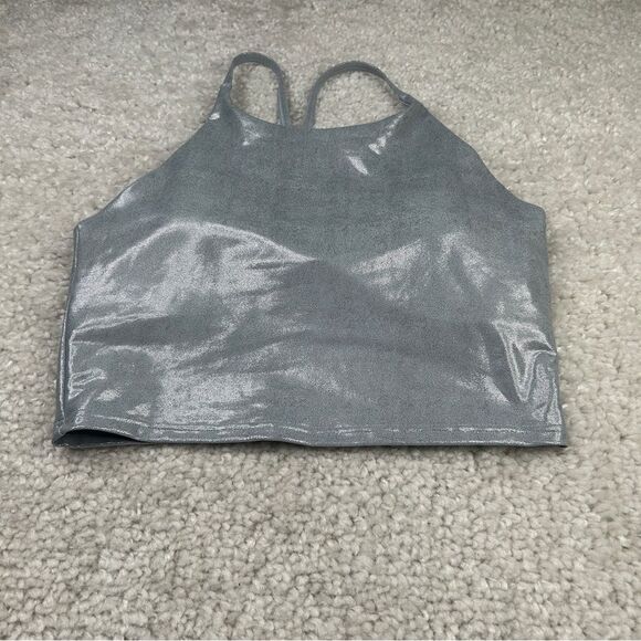 Old Navy Powersoft Longline Bra Blue Melted Ice - Picture 2 of 8